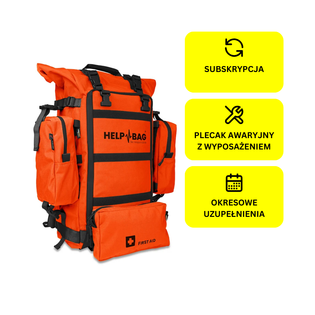 Zestaw awaryjny HELP BAG® MAX z wyposażeniem w subskrypcji