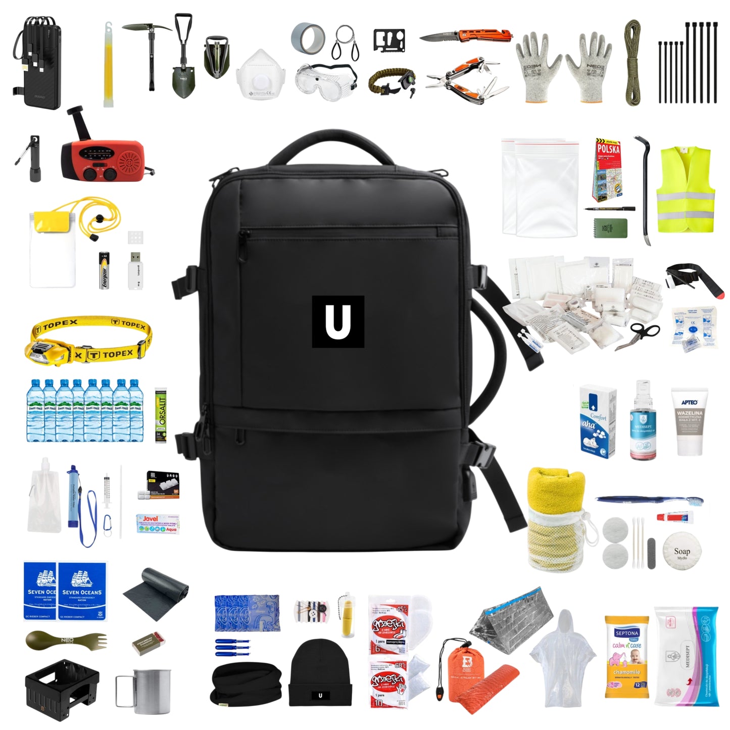 Plecak Ewakuacyjny 72h Miejski z wyposażeniem